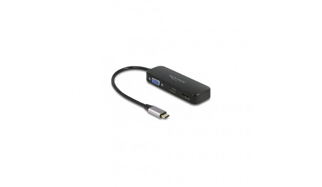 "Adapter USB-C -> DP HDMI VGA DeLOCK Black"