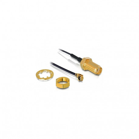 Antennikaabel paigaldatav SMA-pesa I-PEX Inc. MHF® I pistikuga, 1.13, 35cm, keerme pikkus 10mm
