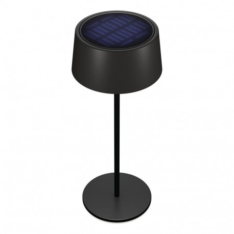 RealPower LED päikeseenergiaga hämardatav akuga laualamp, must