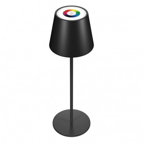 "RealPower LED-RGB Tischlampe dimmbar mit Akku,schwarz"