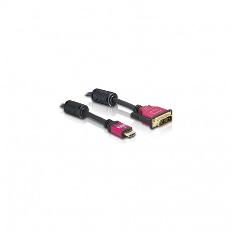 "DeLock HDMI > DVI 24+1 (ST-ST) 5m Adapterkabel vergoldet Black"