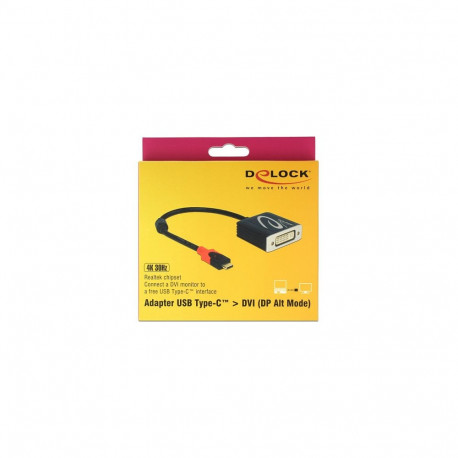Delock USB Type-C pistik - DVI pesa adapter DP Alt Mode 4K 30 Hz