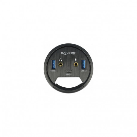 Delock 3 pordiga lauajaotur 1x USB Type-C ja 2x USB Typ-A + HD-audio pordid