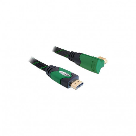 "DELOCK Kabel HDMI A-A St/St 1.4 gewinkelt rechts gruen 3m"