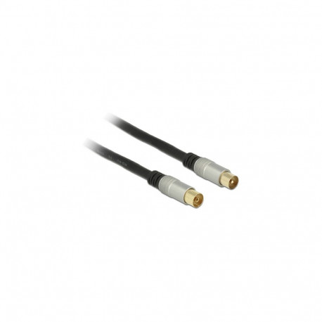 "DELOCK Kabel IEC Stecker > IEC Buchse RG-6/U quad shield 2m Premium schwarz"