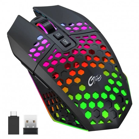 GameBox Gaming Mouse RGB 2.4GHz Wireless Hollow Shell + USB Charging 1600 DPI Black