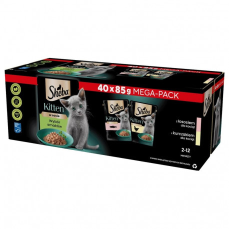 SHEBA kassipoegade valik maitseid kastmes märg kassitoit 40x85 g