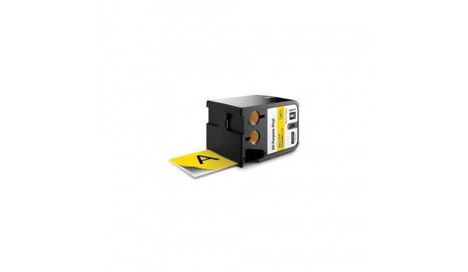 DYMO XTL All-Purpose Vinyl Labels | 54 mm x 7 m | Black on Yellow