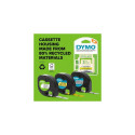 DYMO Branded LetraTag Plastic Labels | 12 mm x 4 m Roll | Black Print on Blue Labels | MultipurposeS