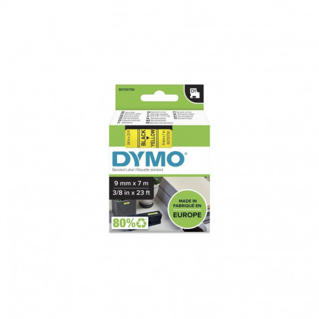 DYMO Authentic D1 Labels | Black Print on Yellow Tape | 9 mm x 7 m | Self-Adhesive Labels for LabelM