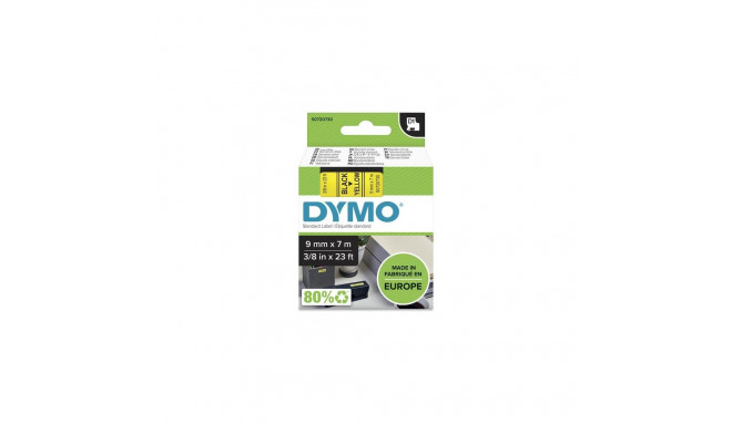DYMO Authentic D1 Labels | Black Print on Yellow Tape | 9 mm x 7 m | Self-Adhesive Labels for LabelM