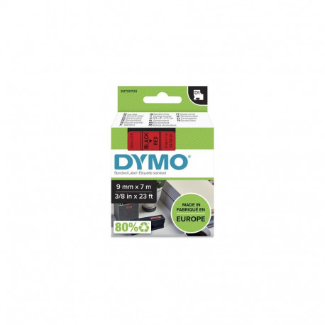 DYMO Authentic D1 Labels | Black Print on Red Tape | 9 mm x 7 m | Self-Adhesive Labels for LabelMana