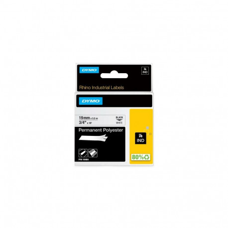 Dymo Ribbon 18484 / Rhino Industrial Polyester XL Black on White