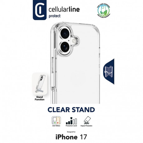 Mobiili tagakaas Cellular Line iPhone 17 Stand, läbipaistev