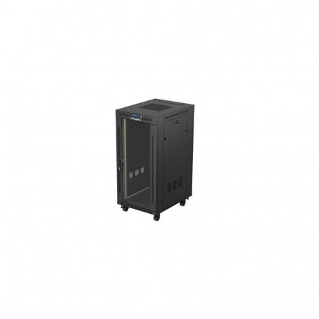Standing 19" 24U Rack Installation Cabinet 600×800 Black with Glass Door and LCD (Flat Pack) V2