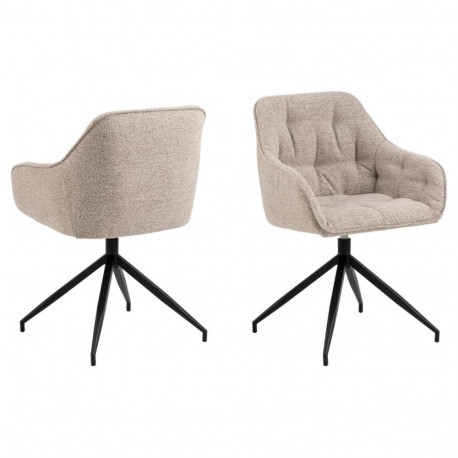 Söögitool BROOKE käetoega pöörlev, beež