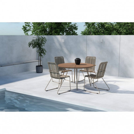 Aiamööbli komplekt SAN VITO BOIS 4 tooliga, beež