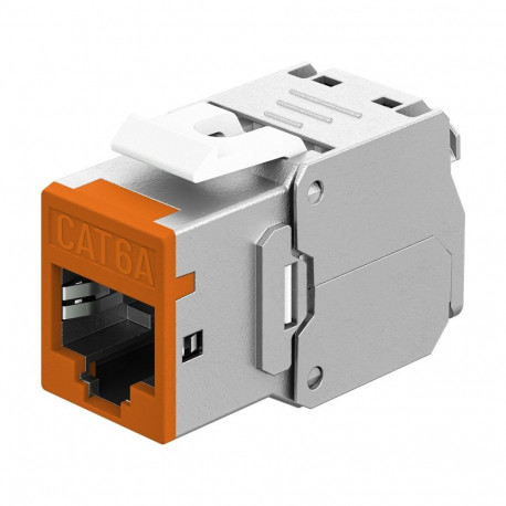 Goobay Keystone Module RJ45 CAT 6A, STP, Slim orange