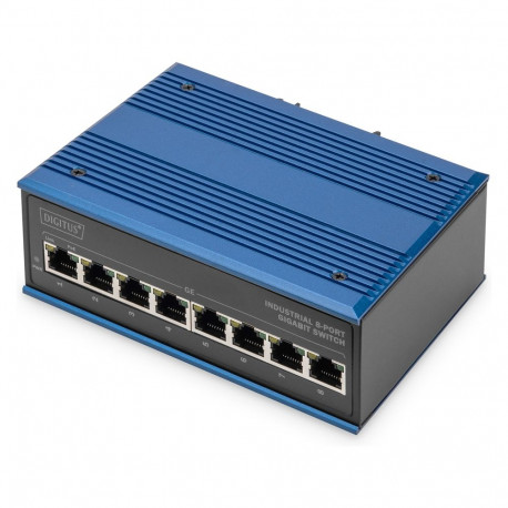 "DIGITUS 8-Port Gigabit Industrie PoE Switch Unmanaged"