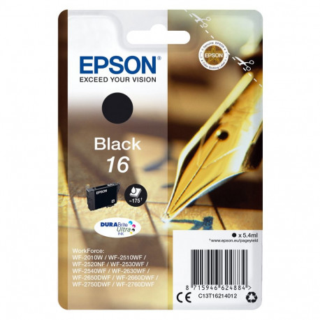 Epson 6LB 16 must tindikassett standardmahuga 5.4ml 175 lehekülge 1 tk RF-AM blister w/s