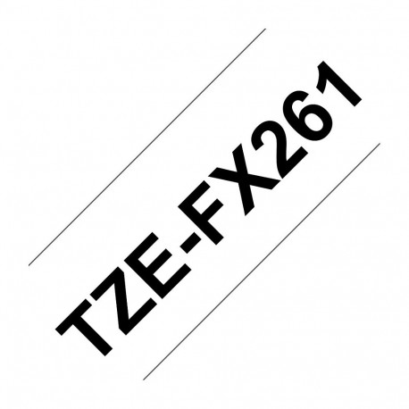 Brother TZEFX261 etiketikassett 36mm valge/must