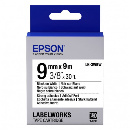 "Epson LabelWorks LK-3WBW - Black on white - Roll (0.9 cm x 9 m) (C53S653007)"
