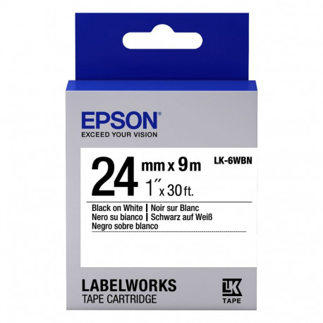 "Epson LabelWorks LK-6WBN - Schwarz auf Weiß - Rolle (2,4 cm x 9 m)"