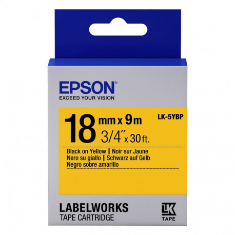"Epson LabelWorks LK-5YBP - Schwarz auf Gelb - Rolle (1,8 cm x 9 m)"