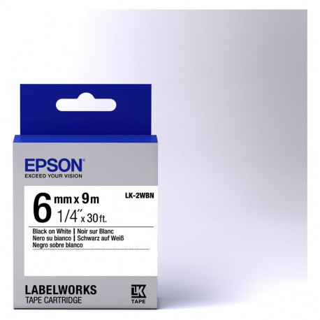 "Epson LabelWorks LK-2WBN - Schwarz auf Weiß - Rolle (0,6 cm x 9 m)"