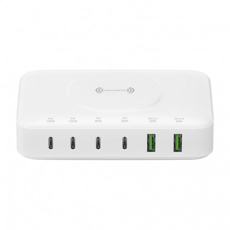 4smarts laadimisjaam 7in1 GaN 100W juhtmevaba laadija, valge