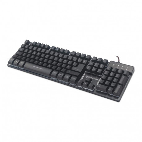 "MANHATTAN USB-Gaming-Tastatur mit LEDs und Metallunterseite"