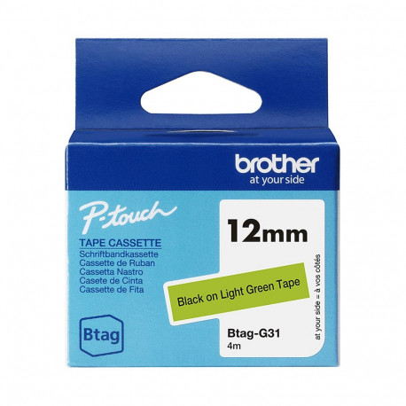Brother BTAG-G31 must/heleroheline etiketilint 12mmx4m