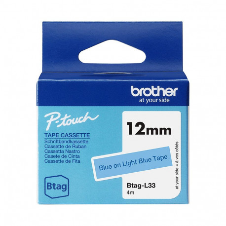 Brother etiketilint 12mmx4m sinine/helesinine BTAG-L33
