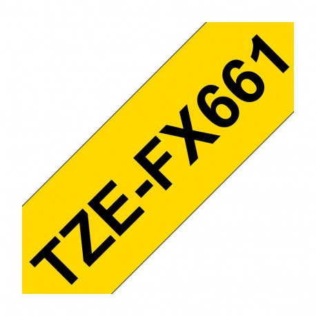 Brother TZe-FX661 lintkassett 36mm x 8m kollane/must