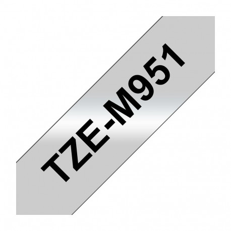 Brother TZe-M951 etiketiteip, 24mm x 8m, must hõbedasel (matt)