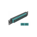 Delock 10-tolline valguskaabli pistikupaneel 12 porti SC Duplex aqua 1U must