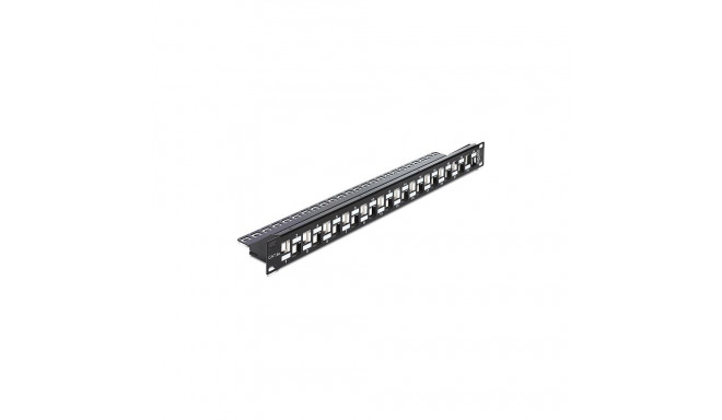 "Delock 19? Keystone Patchpanel 24 Port abgestuft schwarz"