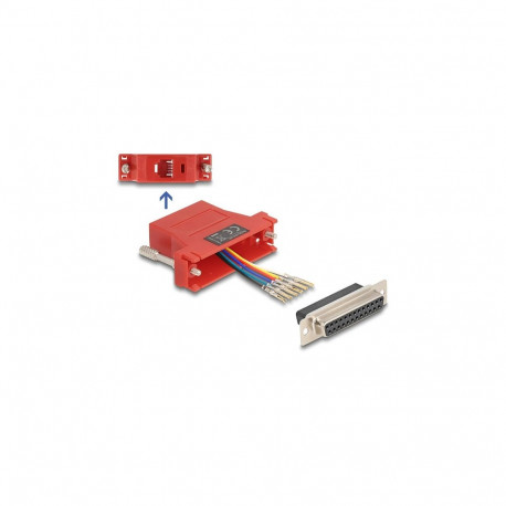 "Delock D-Sub 25 Pin Buchse zu RJ12 Buchse Montagesatz rot"