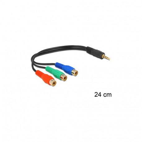 DeLock komponentvideo kaabel RCA x 3 0,24m must