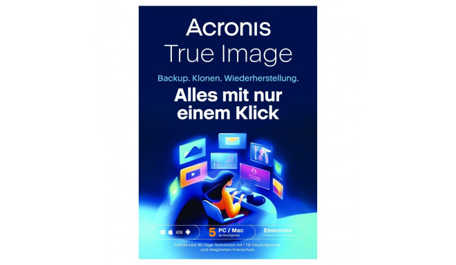 "Acronis True Image Essentials - 5 Computers - 1 year subscription - ESD-Download"