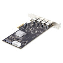 4-pordiline USB-A PCIe kaart 5Gbps