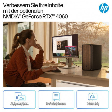 HP OmniDesk AI lauaarvuti M03-0475ng Core Ultra 7 265 16GB/1TB SSD Windows 11 tume puit