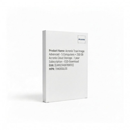 Acronis True Image Advanced 5 arvutile + 250GB pilvesalvestus 1-aastane tellimus ESD-allalaadimine