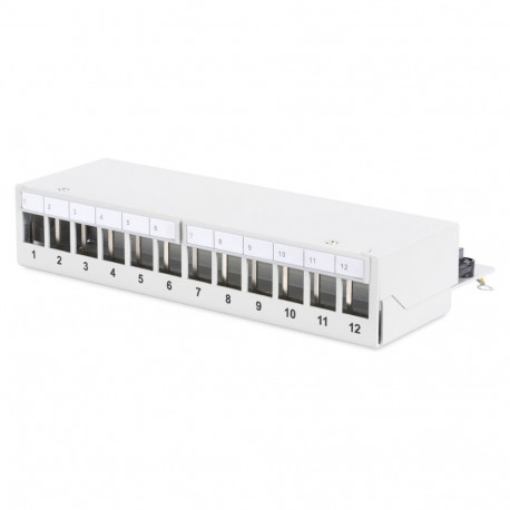 Digitus 1HE 12-port modulaarne lauapealne SOHO hall ühenduspaneel