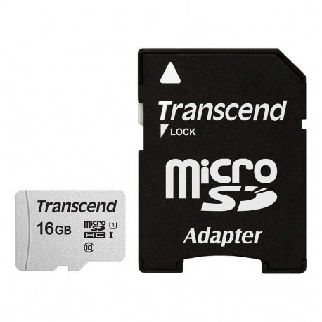 "CARD microSD Card 16GB Transcend SDHC USD300S-A w/Adapter"