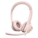 Logitech H390 roosa juhtmega USB-A peakomplekt