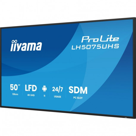 iiyama LH5075UHS-B2AG Signage Display Digital signage flat panel 125.7 cm (49.5") LCD Wi-Fi 500 cd/m