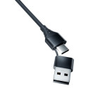 3mk kaabel Hyper Cable 3in1 USB-A/USB-C - USB-C/microUSB/Lightning 1,5m, must
