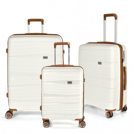 Kohvrite komplekt valge RW Travel Alfrida Collection, 3tk. 20"/2,7kg+24"/3,4kg+28"/4,2kg,4 ratast