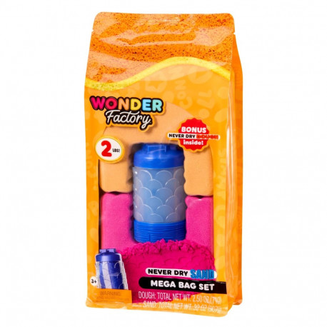 WONDER FACTORY Never Dry komplekt liiva- ning voolimismassiga Mega Bag